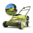 Sun Joe 24V Cordless 14-inch Brushless Push Lawn Mower, 3-Position, 5.0-Ah Battery & Charger