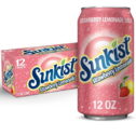 Sunkist Caffeine Free Strawberry Lemonade Soda Pop, 12 fl oz, 12 Pack Cans