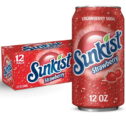 Sunkist Caffeine Free Strawberry Soda Pop, 12 fl oz, 12 Pack Can