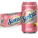 Sunkist Strawberry Lemonade Soda, 12 Fl Oz Cans, 12 Pack