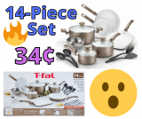 Cookware Walmart Clearance Alert ONLY 34¢! 14 Piece Set!