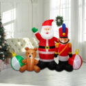 Tachiuwa Santa Claus Soldier Inflatable Christmas Decorations US Adapter for New Year
