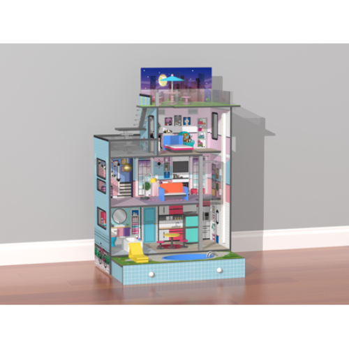 Teamson Kids - 3-Floor Small Dollhouse with Elevator