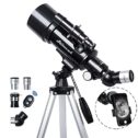 Telescope for Kids Adult, 70mm Aperture 500mm AZ Mount Stilnend Refractor Telescope with carring Bag and Tripod Phone Adapter