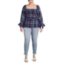 Terra & Sky Women's Plus Size Exposed Button Skinny Jeans