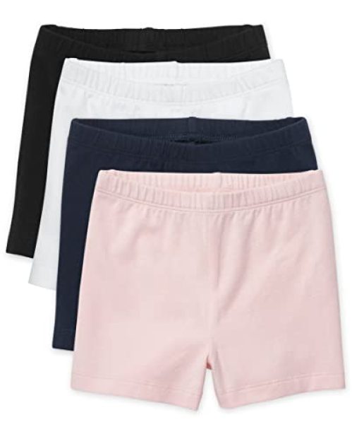 The Children's Place baby girls And Toddler Cartwheel Shorts, Black/Shell/Tidal/White 4 Pack, 3T US