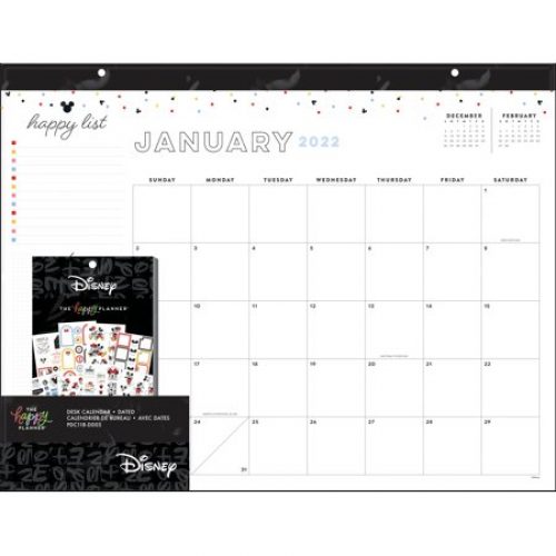 The Happy Planner, Disney, Mickey Mouse & Minnie Mouse 2022 Desk Calendar, 2022, 20