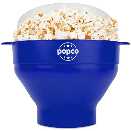 The Original Popco Silicone Microwave Popcorn Popper with Handles | Popcorn Maker | Collapsible Popcorn Bowl | BPA Free and...