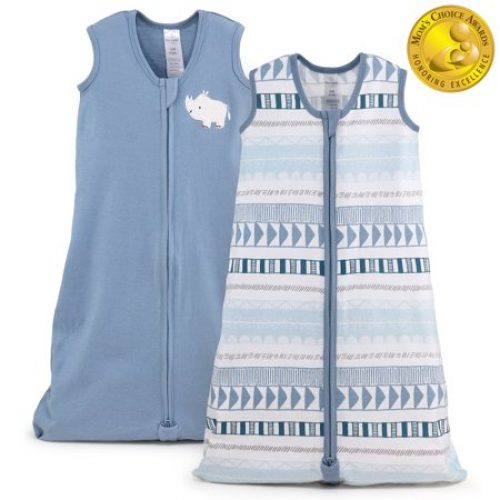 The Peanutshell Baby Sleep Sacks, Wearable Blankets for Boys or Girls, Blue Rhino, 0-6 Months, 2-Pack