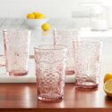The Pioneer Woman Amelia 15.22-Ounce Rose Glass Tumblers, Set of 4