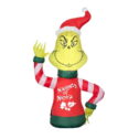 The Grinch Car Buddy 3.5-ft Tall Lighted Christmas Inflatable for Car Use ONLY