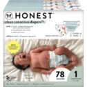 The Honest Company Clean Conscious Diapers | Plant-Based, Sustainable | Dots & Dashes + Multi-Colored Giraffes | Club Box, Size...