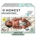 The Honest Company, Clean Conscious Disposable Baby Diapers, Above It All & Pandas Prints, Size 1, 120 Count (Select for...