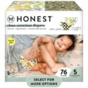 The Honest Company, Clean Conscious Disposable Baby Diapers, So Bananas & So Delish Prints, Size 5, 76 Count (Select for...