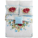 The Pioneer Woman Blue Cotton Sweet Rose 4 Piece Comforter Set, Full / Queen