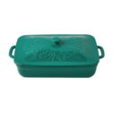 The Pioneer Woman Holiday Rectangular Ceramic Casserole with Lid, Green
