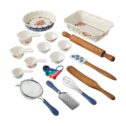 The Pioneer Woman Keepsake Floral 20-Piece Blue Bake & Prep Set with Baking Dish & Measuring Cups