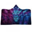 Thicken Double Plush Hooded Blanket Super Soft Printed Throw Wrap Wearable Blanket Cloak Cape