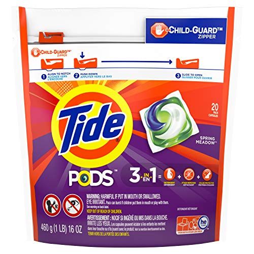 Tide PODS Liquid Laundry Detergent Pacs, Spring Meadow, 20 Count