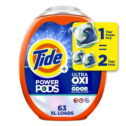 Tide Ultra OXI Power PODS with Odor Eliminators Laundry Detergent Pacs, 63 Count