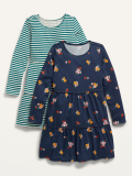 Tiered Printed Jersey-Knit Swing Dress 2-Pack for Girls On Sale At Old Navy