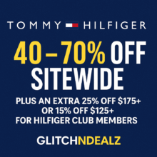 Tommy Hilfiger Up To 70% Off Sitewide + Extra 25% Off $175+ | Glitchndealz