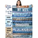 to My Wife Gifts Super Soft Flannel Blanket - Anniversary Romantic Birthday Gift Valentine''s Day Gift from Husband to Wife...