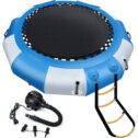 TONKOUM 6.5ft Inflatable Water Trampoline Floating Bouncer Swim Platform