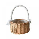 Topumt Woven Storage Basket with Handles Easter Basket Wedding Flower Girl Baskets Wicker Laundry Basket Rustic Decorative Flower Basket