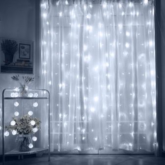 TORCHSTAR 9.8 Feet x 9.8 Feet LED Starry Christmas Fairy Curtain String...