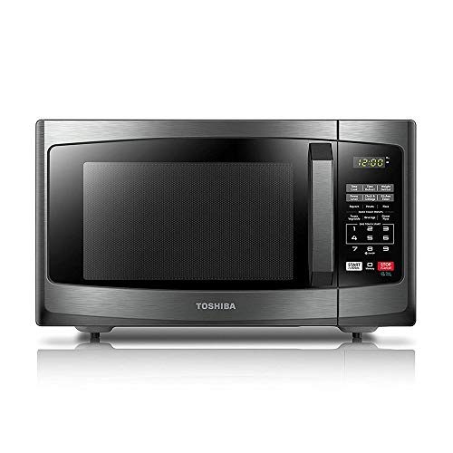 Toshiba EM925A5A-BS Microwave Oven with Sound On/Off ECO Mode and LED Lighting, 0.9 Cu Ft/900W, Black Stainless Steel
