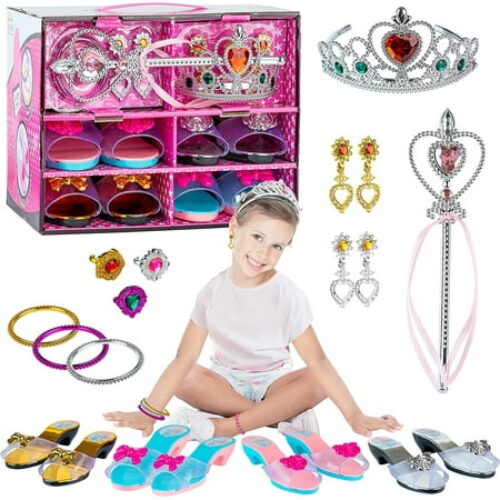 ToyVelt Princess Dress Up & Play Shoe and Jewelry Boutique (Includes 4 Pairs of Shoes + Multiple Fashion Accessories) Best...