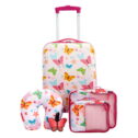 TPRC 5-Piece Kid's Hard-Side Travel Luggage Set - Butterfly