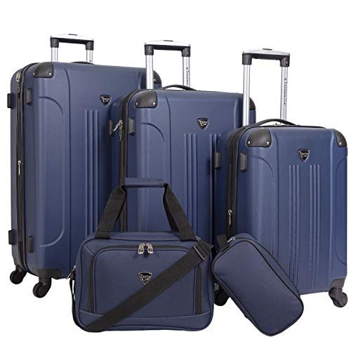Travelers Club Sky+ Luggage Set, Navy Blue, 5 Piece