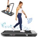 Treadmill,Under Desk Folding Treadmills for Home,2-in-1 Running, Walking&Jogging Portable Running Machine with Bluetooth Speaker & Remote Control,5 Modes & 12...