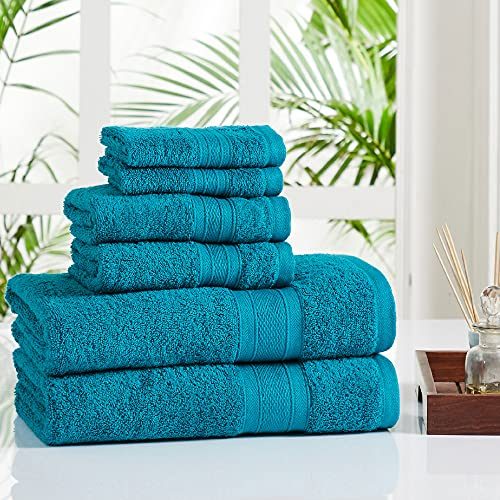 TRIDENT Soft and Plush, 100% Cotton, Highly Absorbent, Bath Linen Sets , Super Soft, 6 Piece Towel Set (2 Bath...