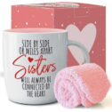 Triple Gifffted Best Sister Ever Coffee Mug & Socks, Gifts for Little Big Sisters From Brother, Birthday Presents Ideas, Valentines...
