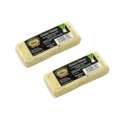 Troyer Cheese Green Onion Flavor Cheese Shelf Stable Pasteurized 8 Oz Pack of 2