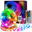 TSV 16.4ft/5M 300LED Waterproof RGB Multicolor Changing Flexible LED Rope Lights TV Backlight Tape Strip Light Kit with 44Key IR...