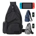 TSV Sling Bags, Chest Shoulder Backpack Crossbody Purse Outdoor Chest Bag Travel Backpack, Compatible with Nintendo Switch/Switch Lite, Dock, Joy-Con...