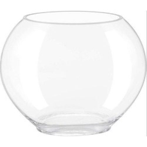 Tucker Murphy Pet™ Mini Glass Oblate Fish Bowl Kit, Small Fish Tank Comes w/ Blue Aquarium Decor Stones & Plastic...