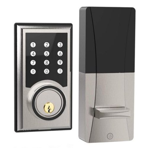 TURBOLOCK TL-201 Electronic Keypad Deadbolt Keyless Entry Door Lock w/Code Disguise, 21 Programmable Codes, 1-Touch Locking + 3 Backup Keys