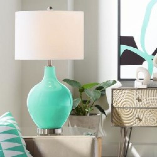 Turquoise Ovo Designer Table Lamp by Color Plus