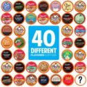 Two Rivers Medium Roast Assorted FLAVORED Coffee Pods, Keurig 2.0 K-Cup Brewer Compatible, Variety Sampler, 40 Count
