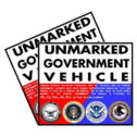 Unmarked Government Vehicle Sticker - Set of 2