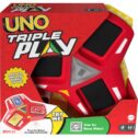 UNO Triple Play Family Card Game for Ages 7 Years and Up