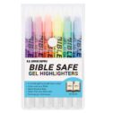 U.S. Office Supply Bible Safe Gel Highlighters, 6 Pack Set - 6 Different Bright Neon Fluorescent Highlight Colors Yellow, Orange,...