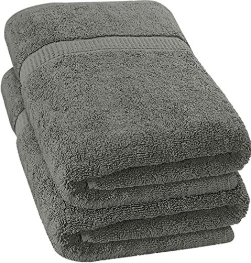 Utopia Towels - Luxurious Jumbo Bath Sheet (35 x 70 Inches, Grey) - 600 GSM 100% Ring Spun Cotton Highly...
