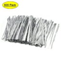 Uxcell Long Twist Tie 4 Inches Plastic Coated Iron for Tying Bread, Candy, Cookies, Gift Bags Silver 500 Pack