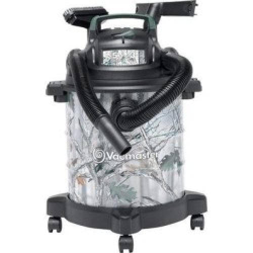 Vacmaster, 1001, 5 Gallon 3 Peak HP Stainless Steel Game Trail Camo Wet/Dry Shop Vacuum